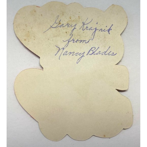 Anthropomorphic Bear Valentine Greeting Card Can't Bear It Diecut Vintage 1940s - Picture 2 of 4